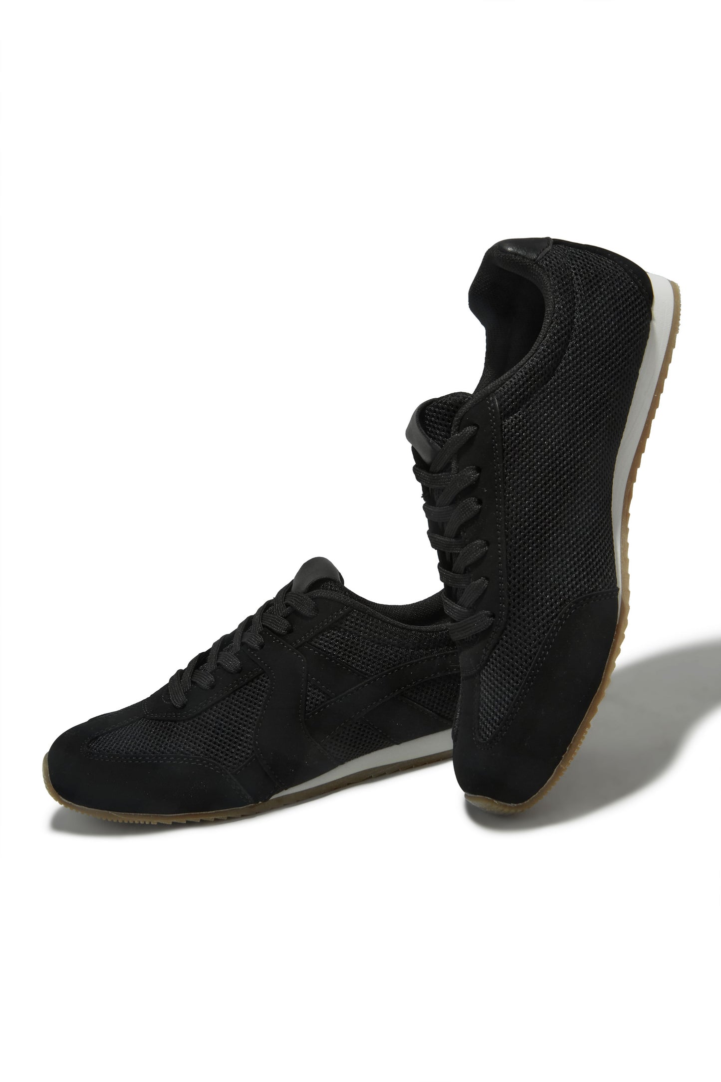 Downtown Stroll Lace Up Sneakers - Black