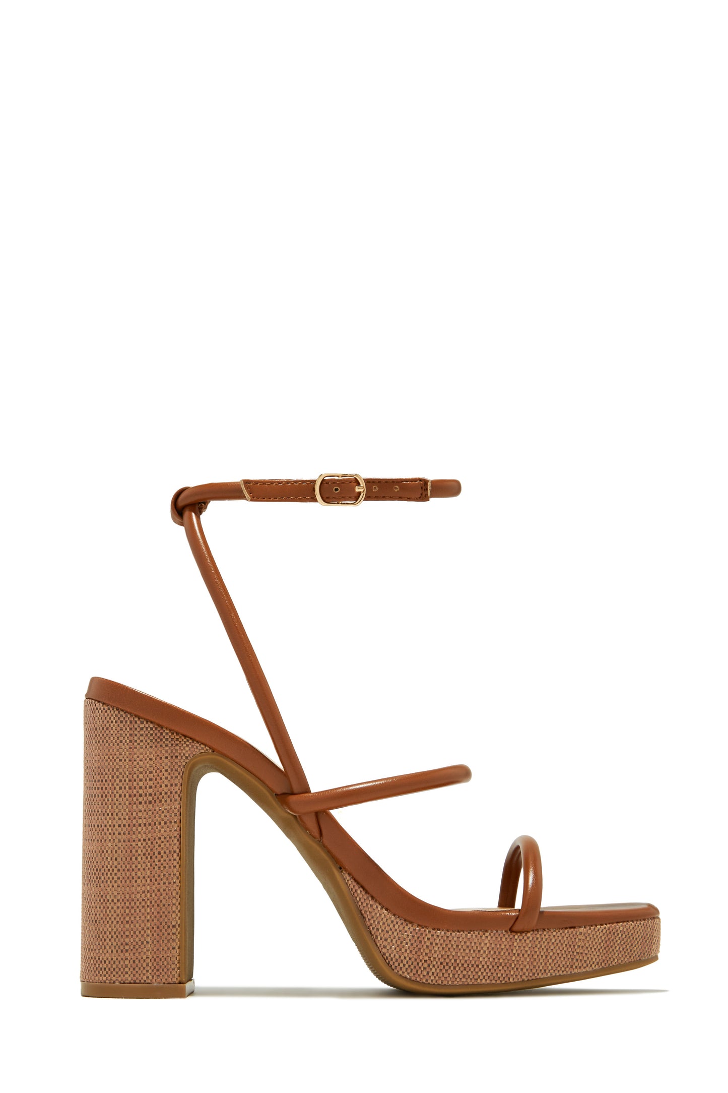 Thalia Platform Block Heels - Bone