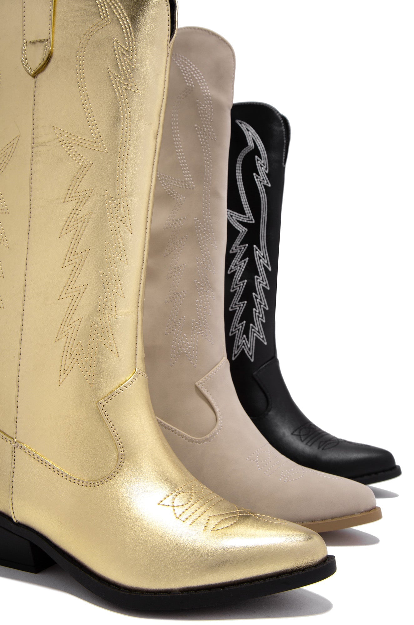 Millie Western Boots - Gold