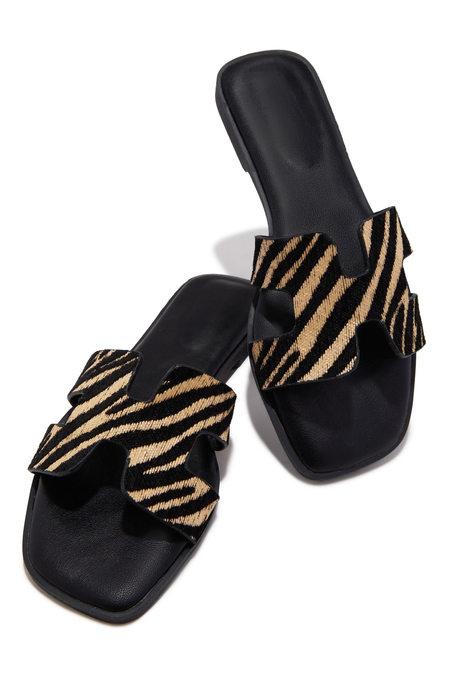 Shoreline Slip On Flat Sandals - Natural Zebra