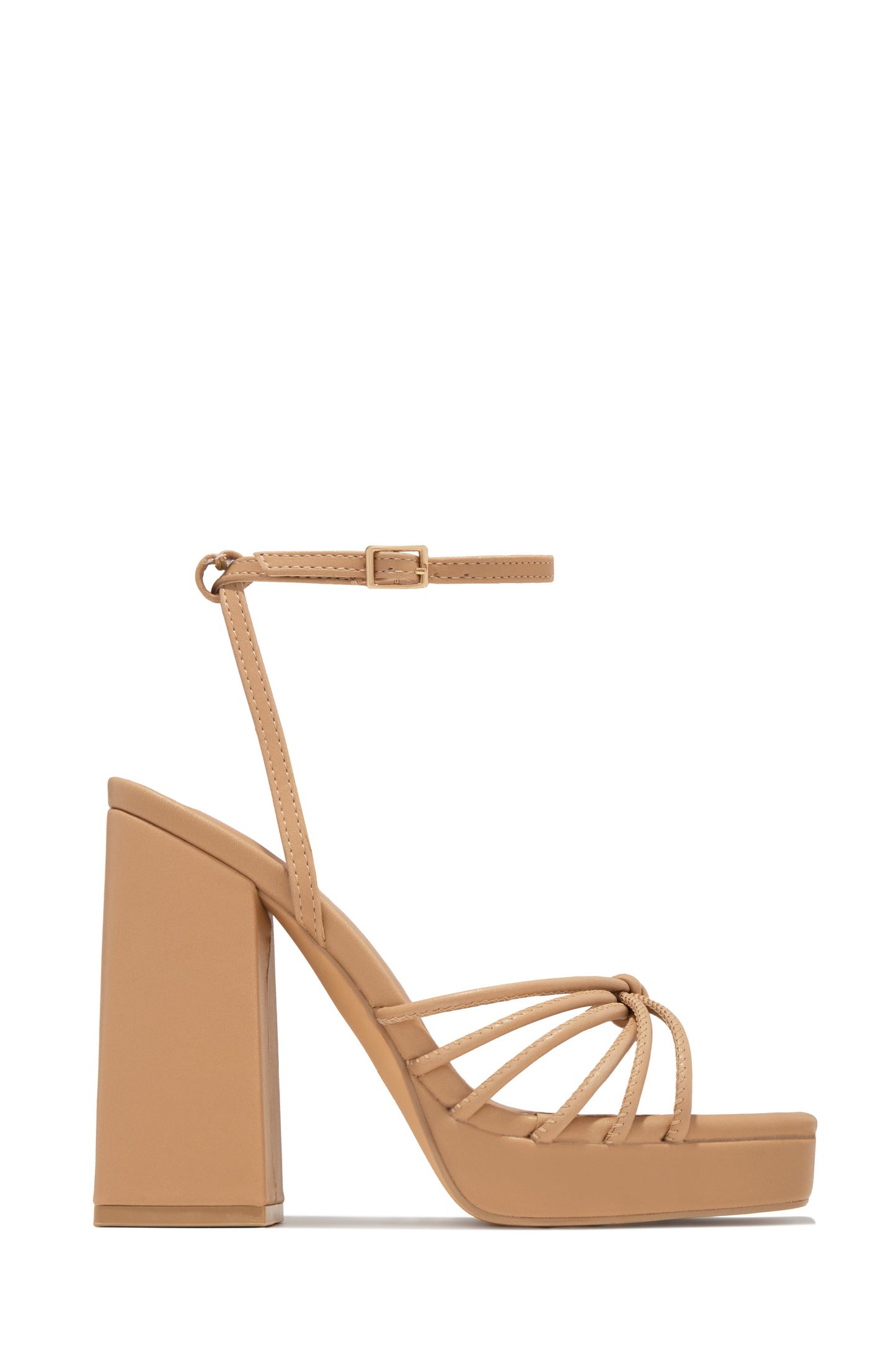 Lelia Platform Block Heels - Nude