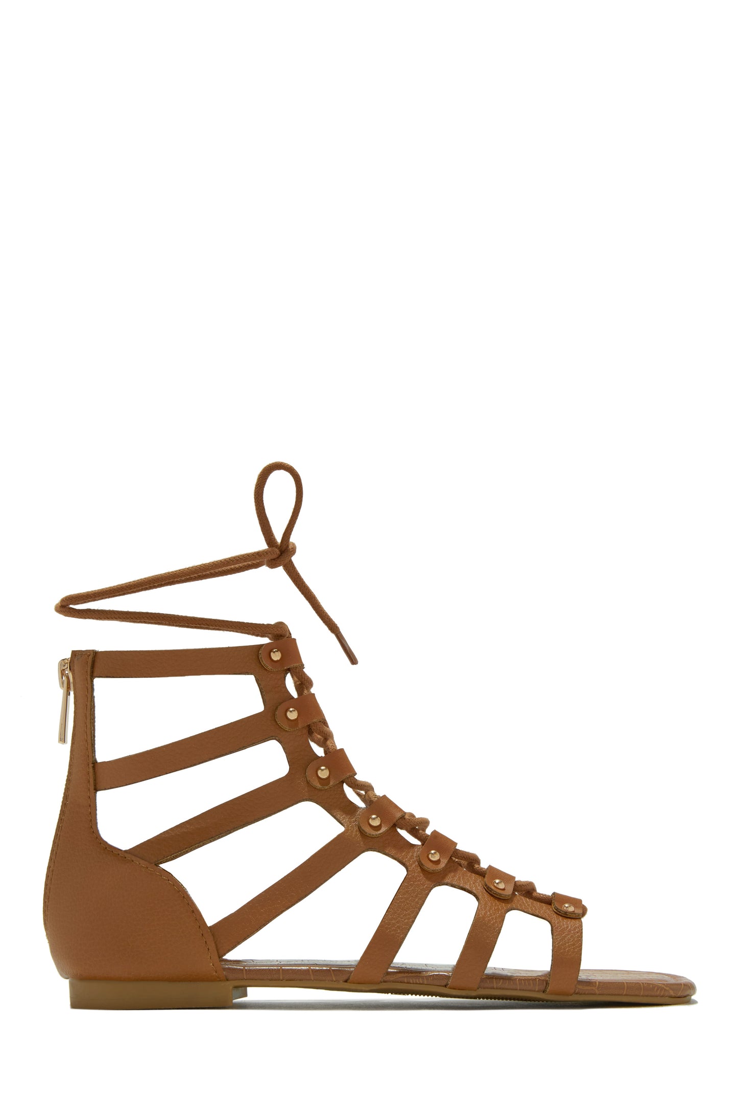 Summer Getaway Lace Up Gladiator Sandals - Natural