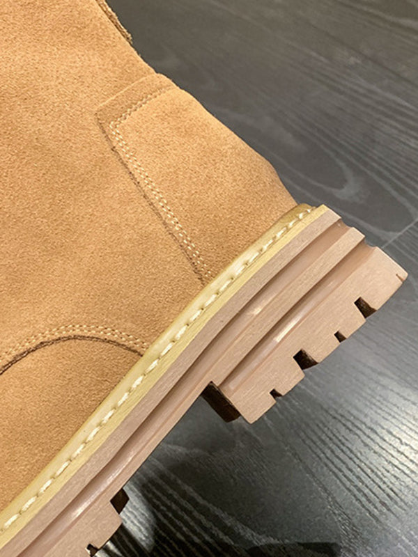 Hollow Split-Joint Tied Zipper Platform Boots