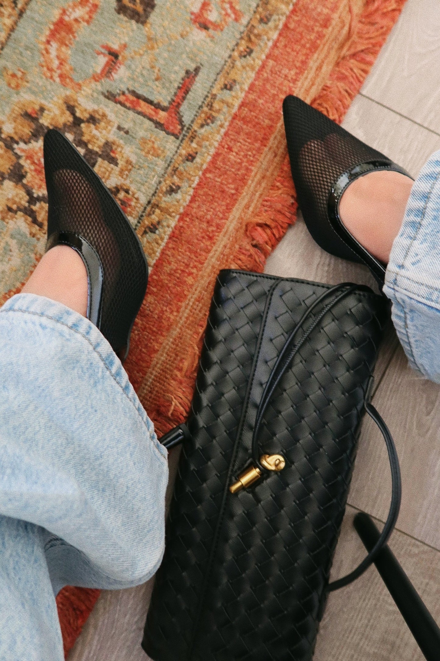 Chloey Slingback Mid Heel Pumps - Black
