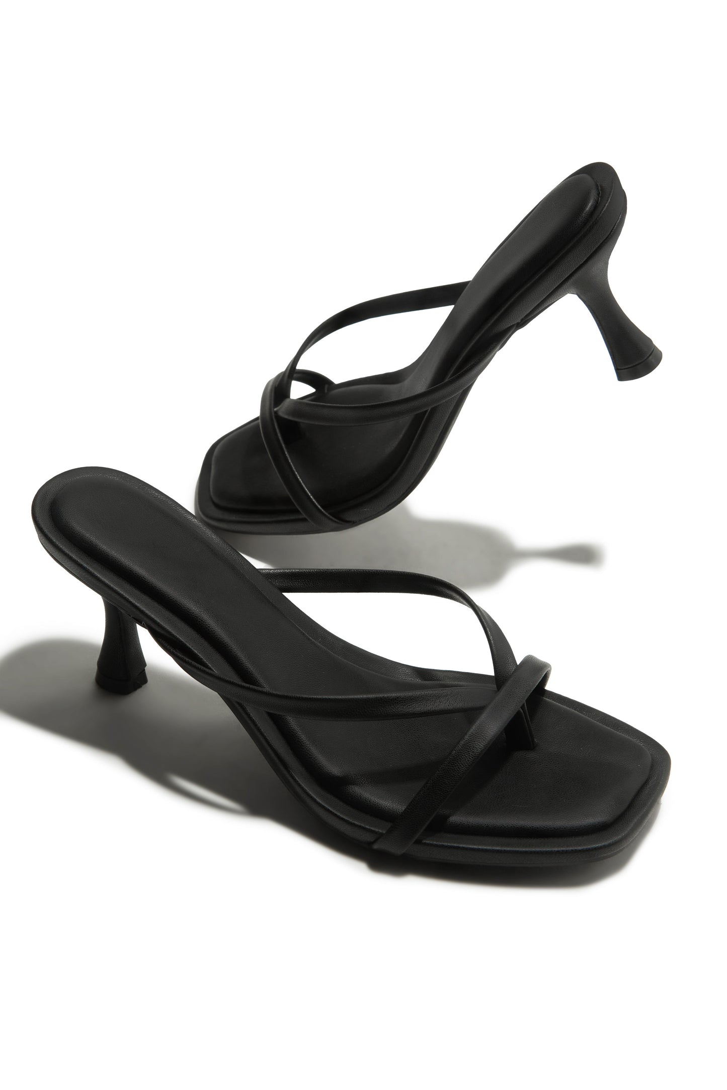 Elena Mid Heel Mules - Black