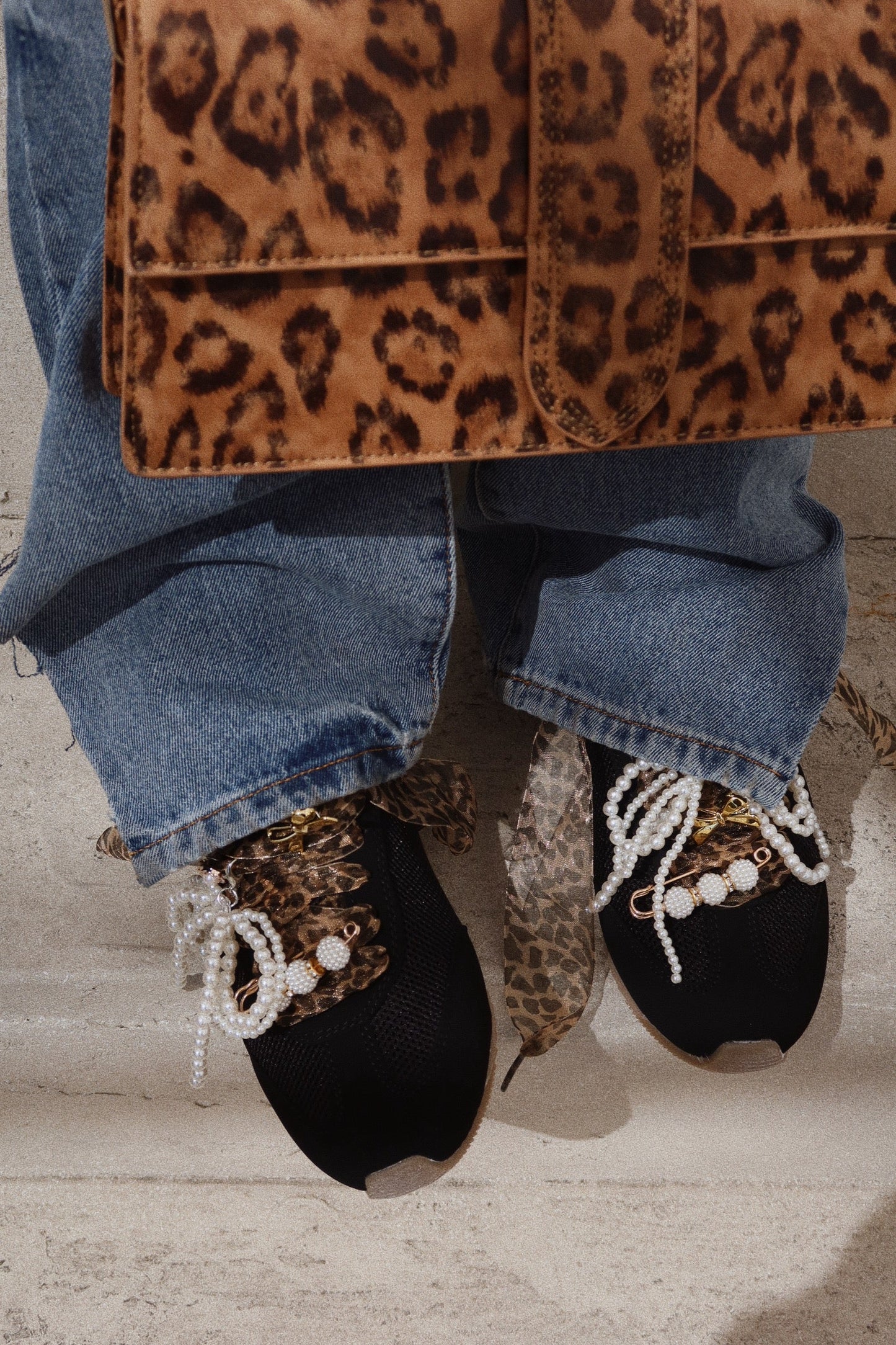 Downtown Stroll Lace Up Sneakers - Black