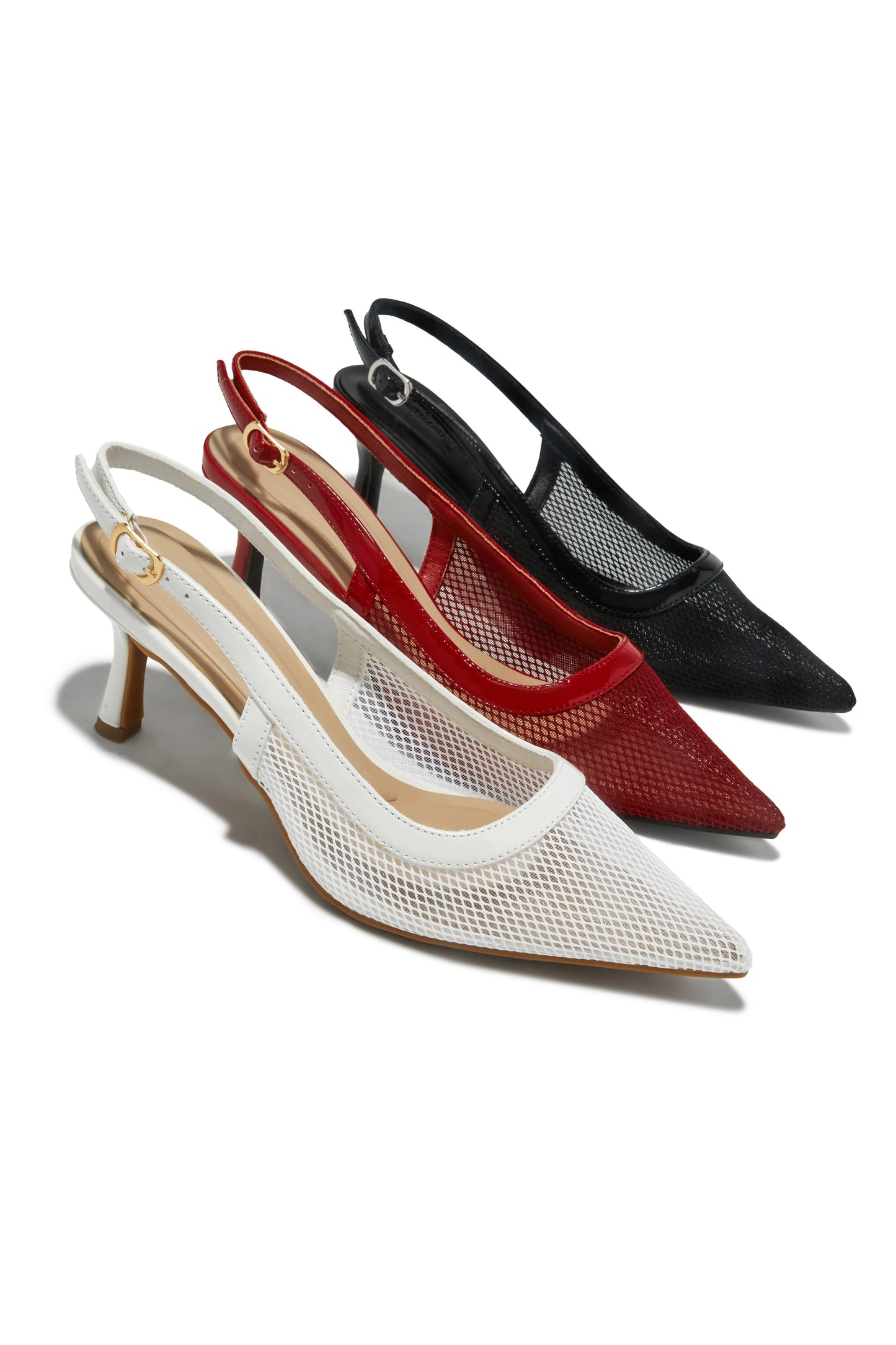 Chloey Slingback Mid Heel Pumps - Black