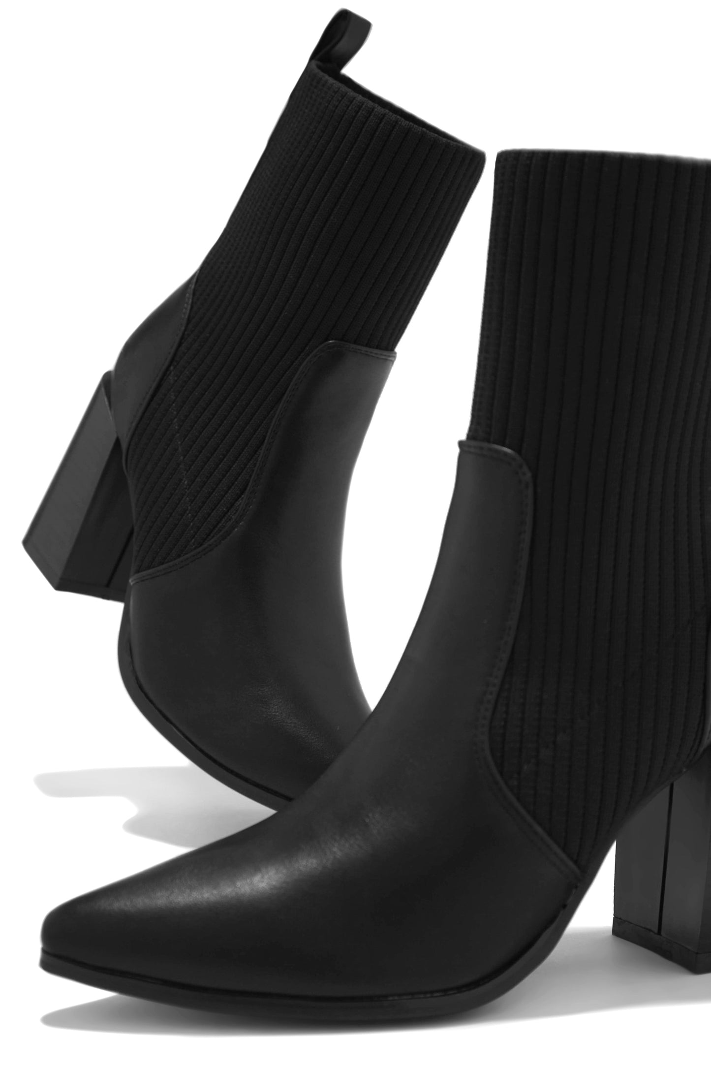 Perfect Night Block Heel Ankle Boots - Black
