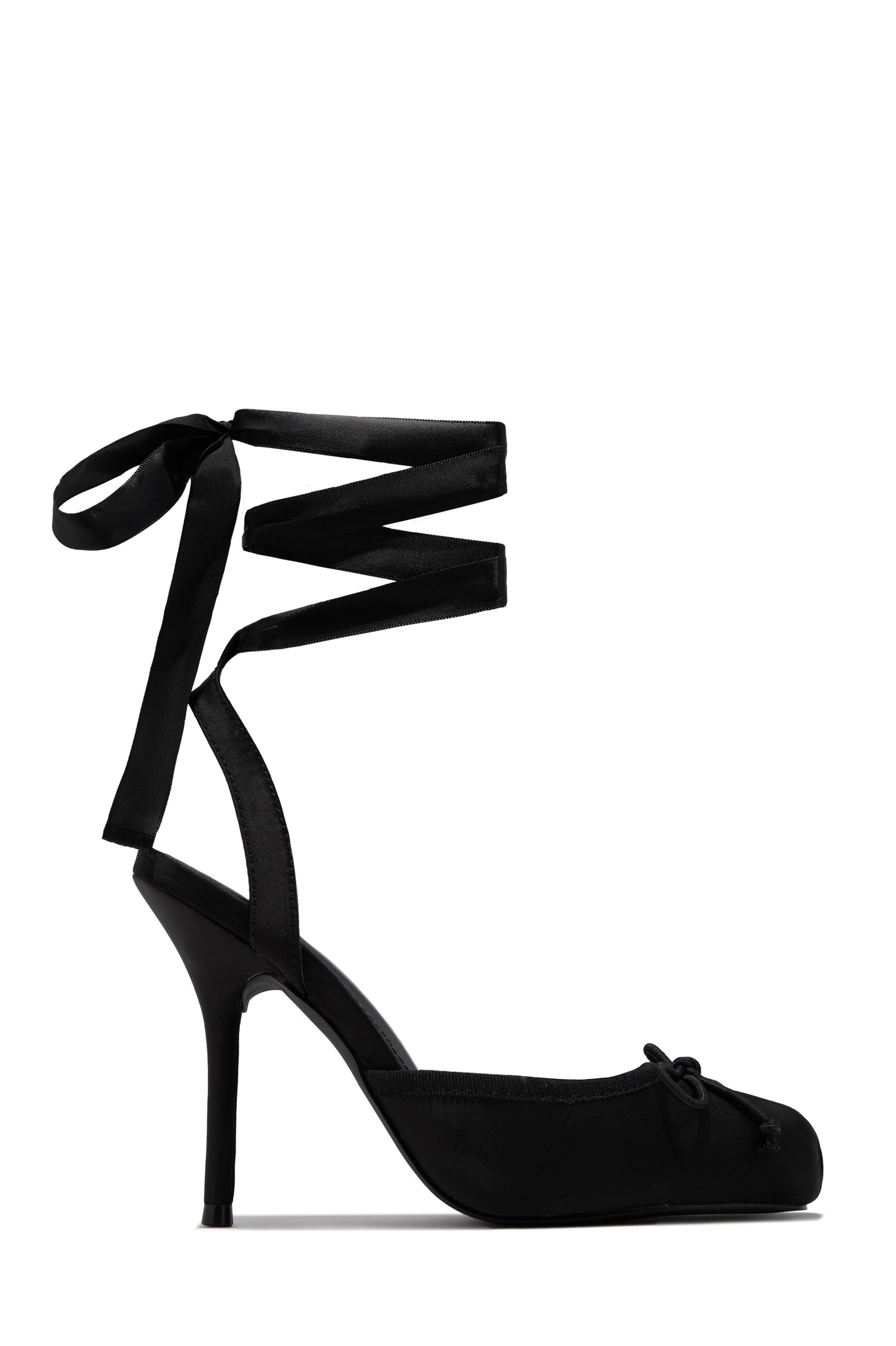Klara Ballet Lace Up Heels - Black