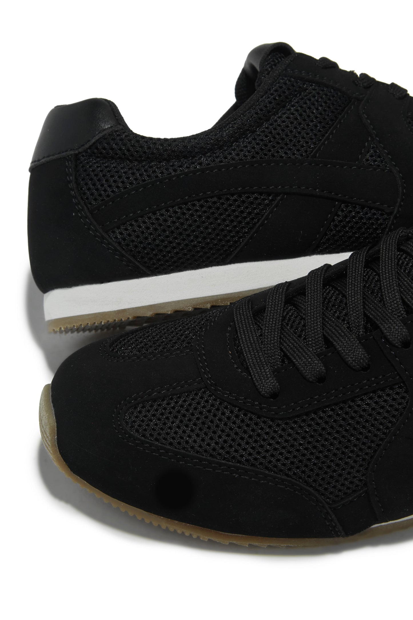 Downtown Stroll Lace Up Sneakers - Black
