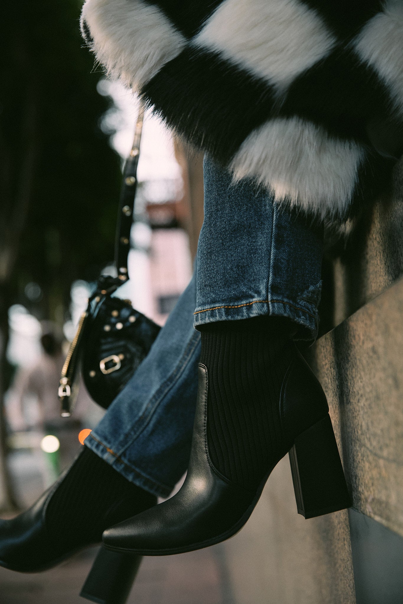 Perfect Night Block Heel Ankle Boots - Black