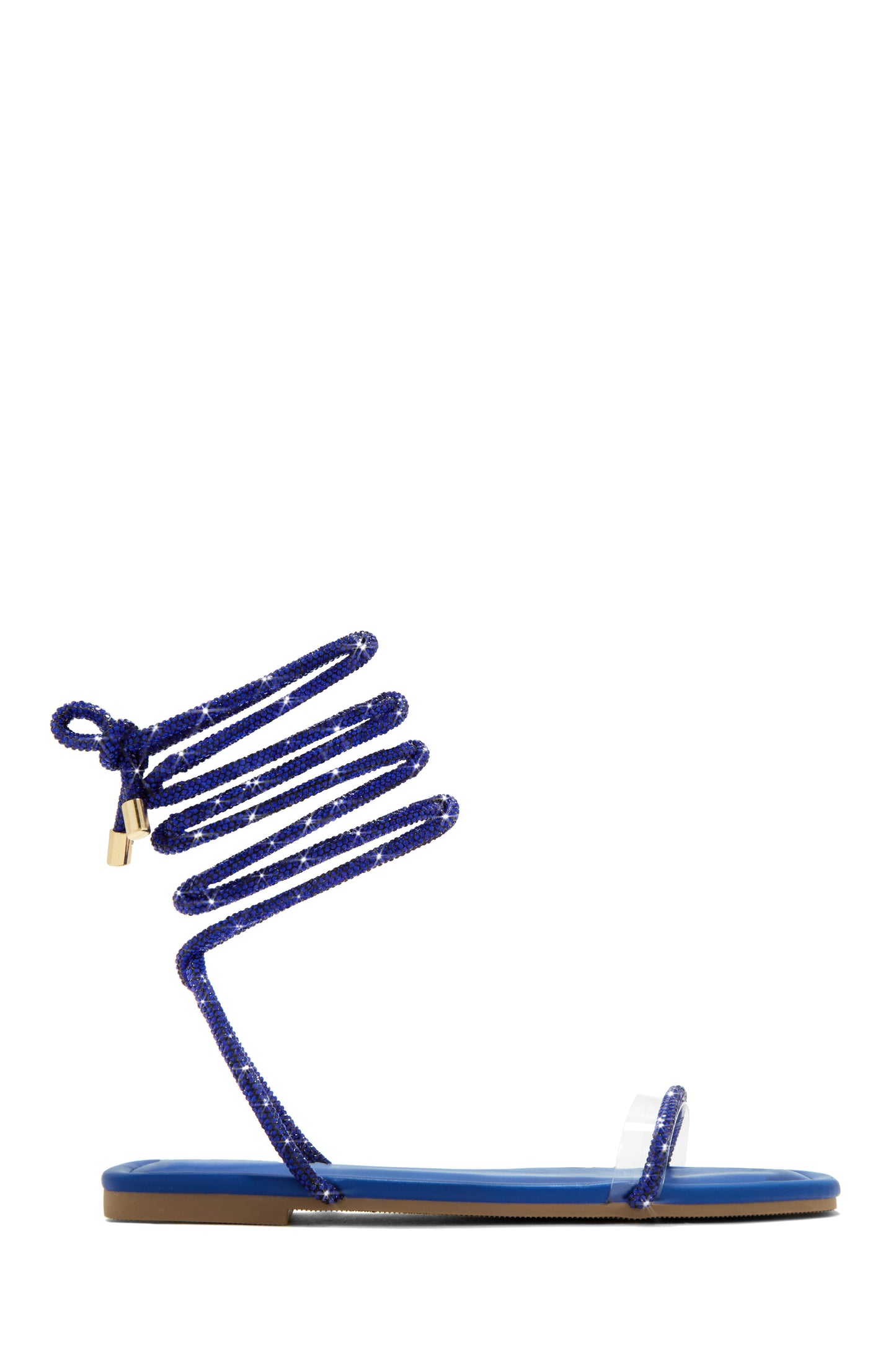 Aruba Island Embellished Lace Up Sandals - Blue