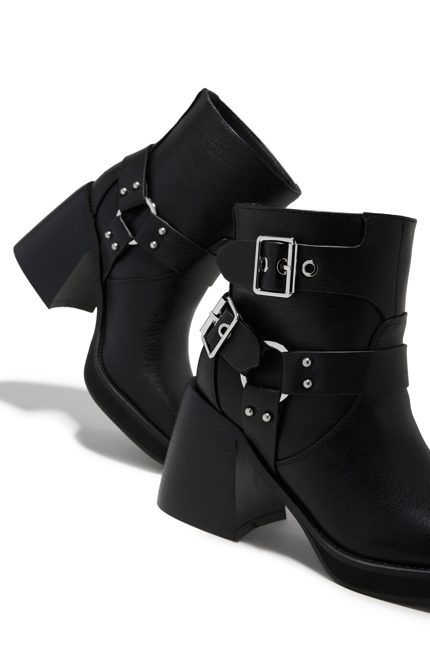 Daryn Block Heel Ankle Boots - Black