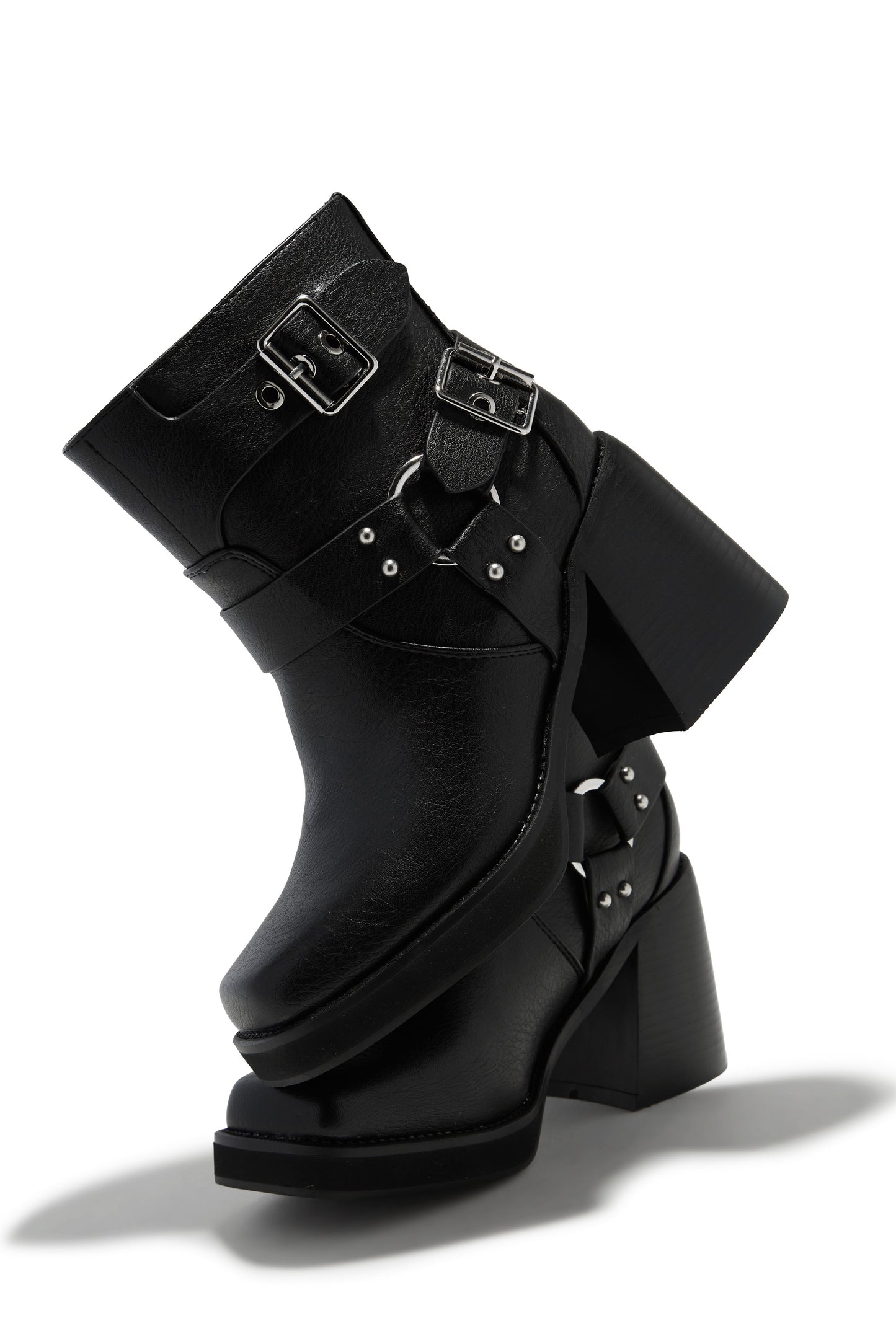 Daryn Block Heel Ankle Boots - Black