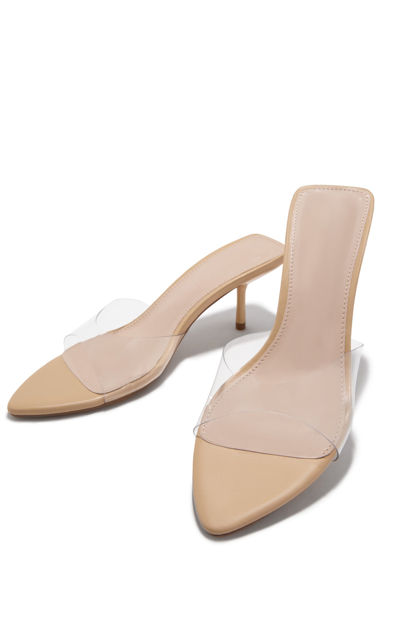 Myra Mid Heel Mules - Clear