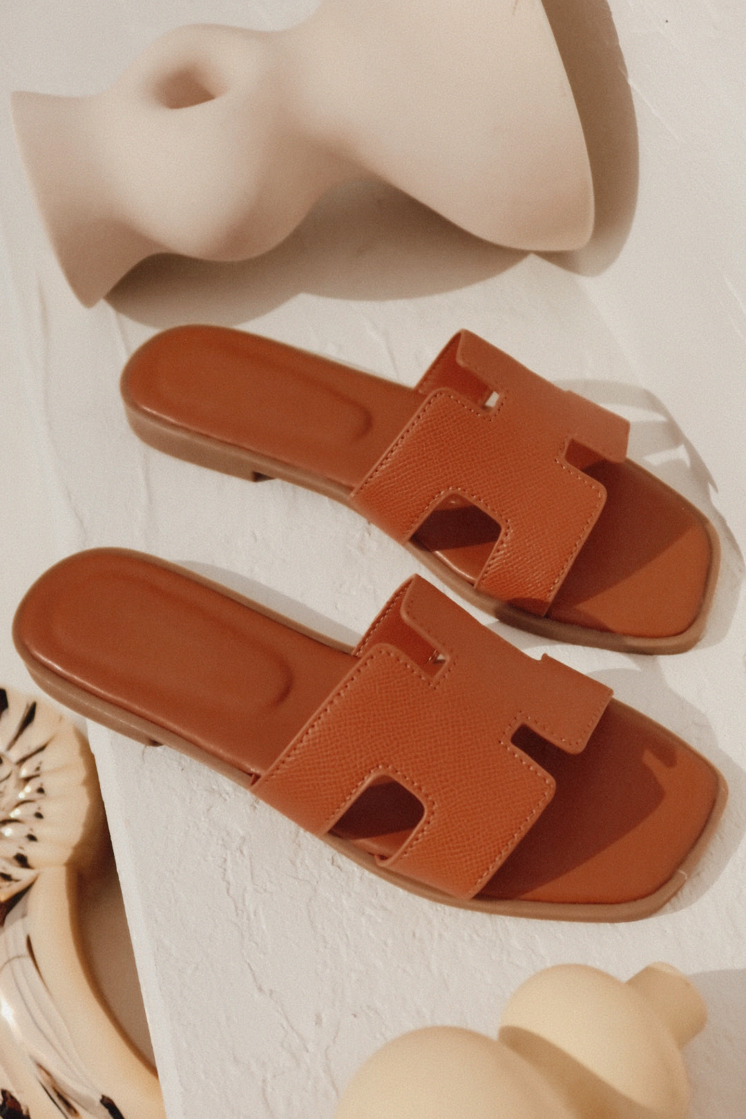Elara Slip On Sandals - Tan