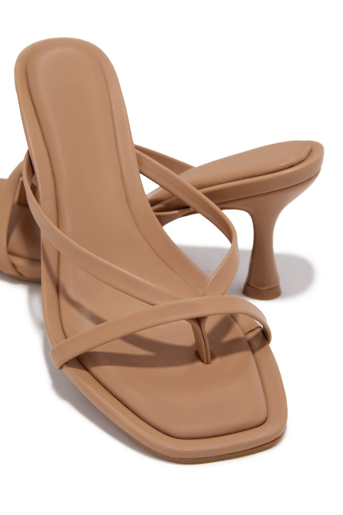 Elena Mid Heel Mules - Camel
