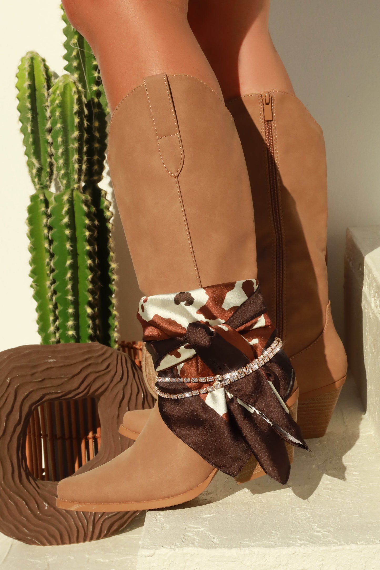 Festival Forever Cowgirl Boots - Taupe
