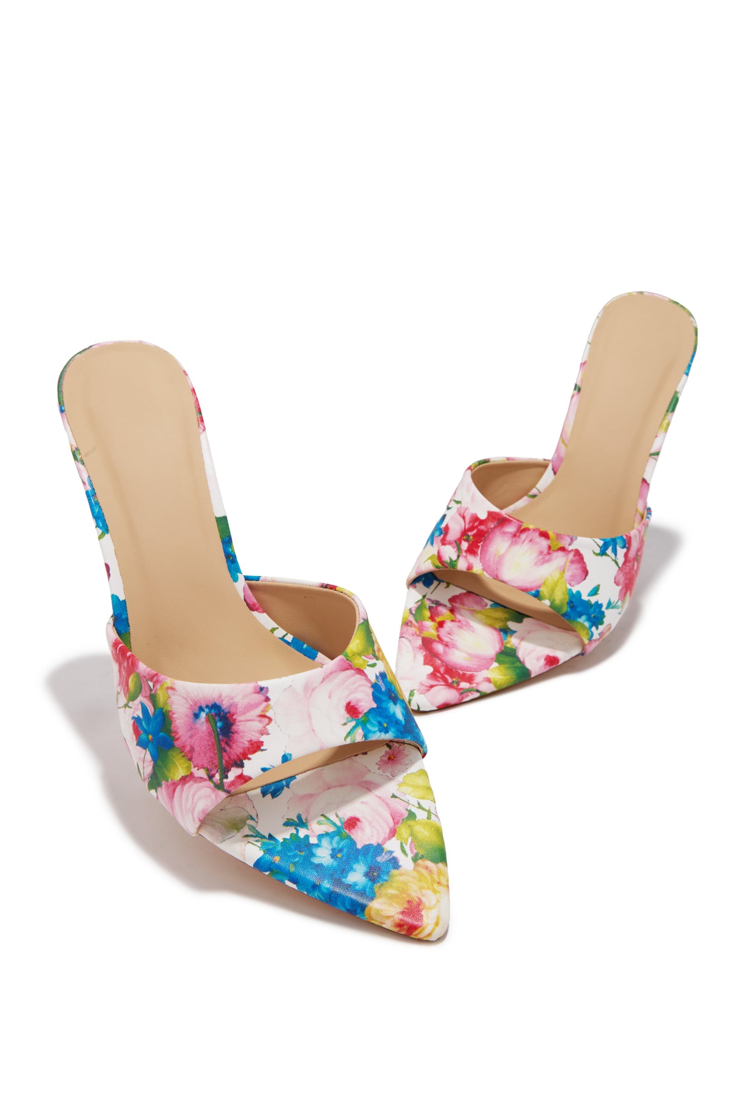 Kristie Mid Heel Mules - Floral