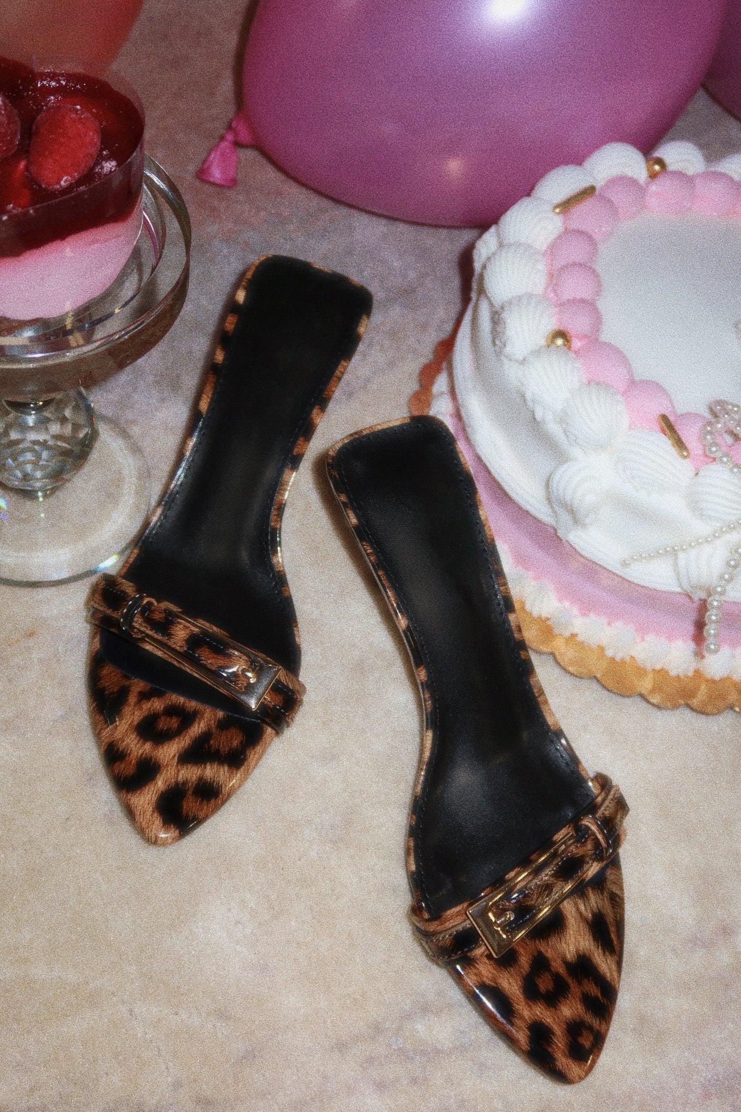 Karyn Mid Heel Mules - Leopard