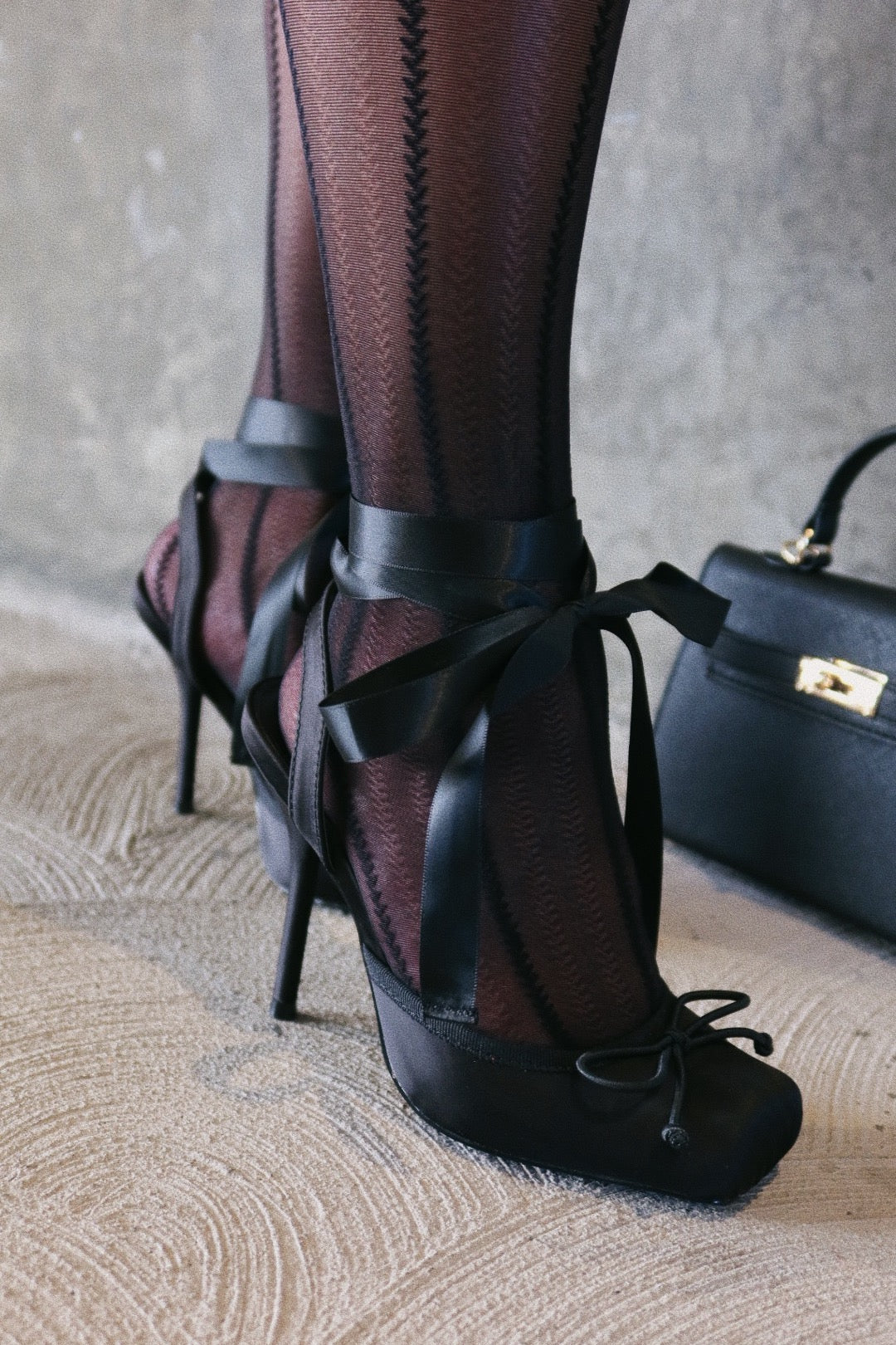 Klara Ballet Lace Up Heels - Black