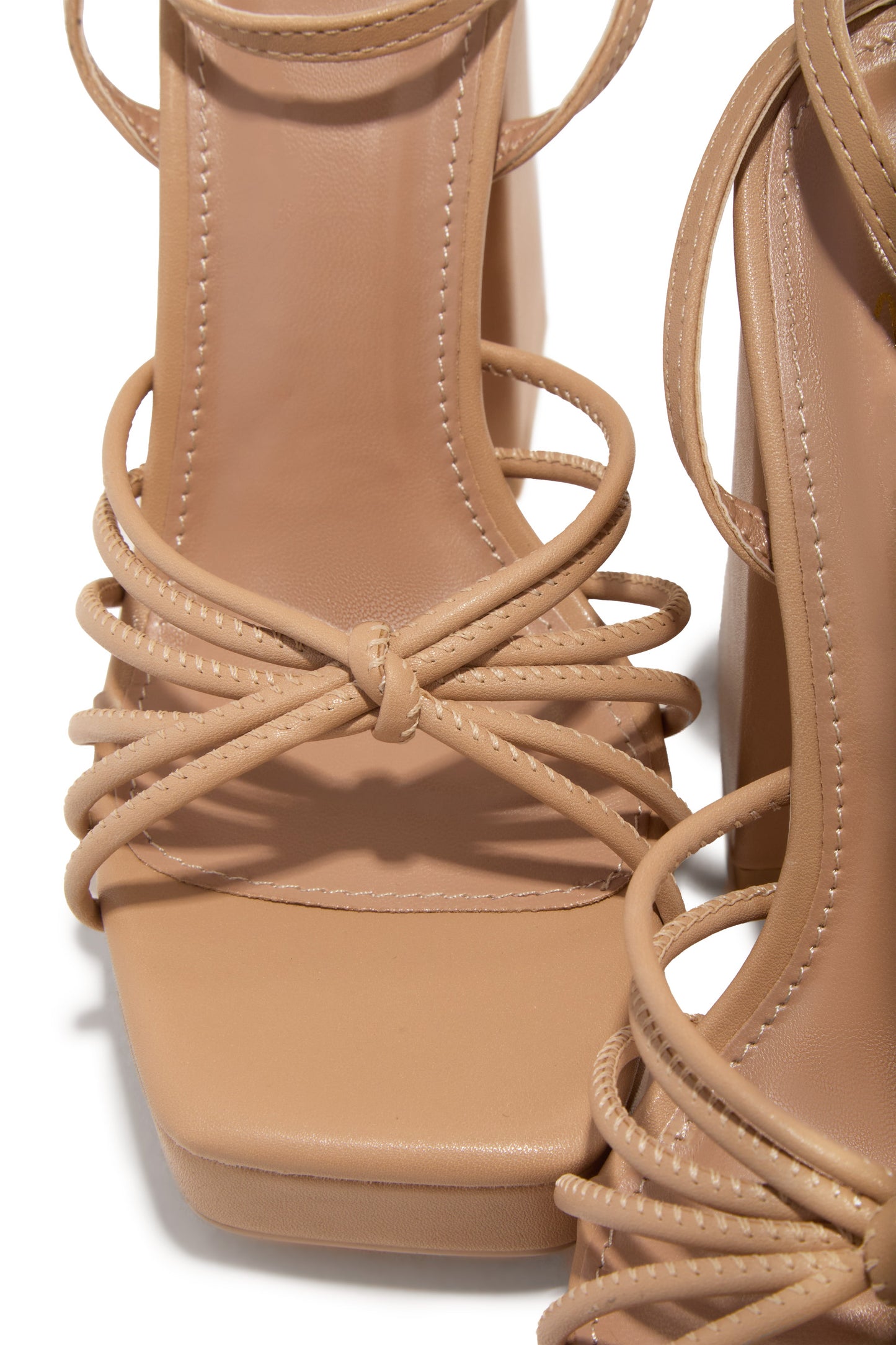 Lelia Platform Block Heels - Nude