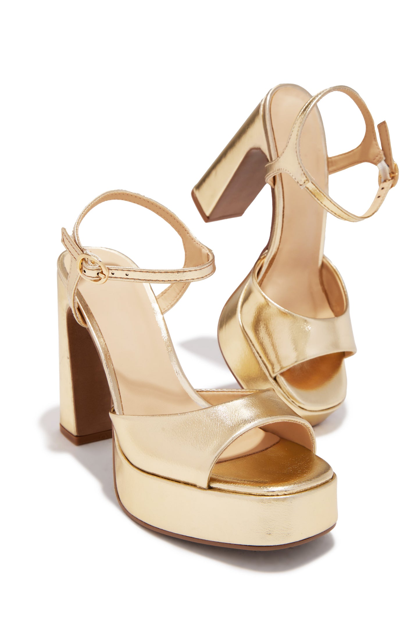 Catalina Platform Chunky Heels - Gold