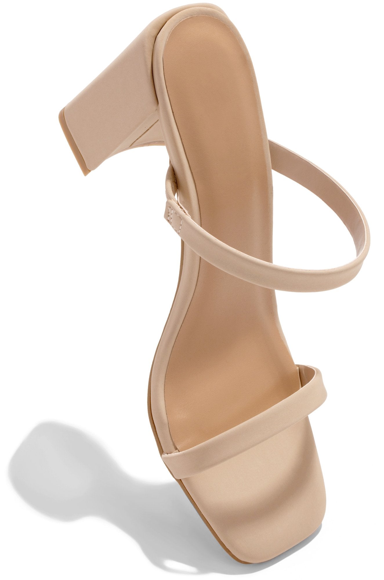 Summer Date Block Heel Mules - Nude