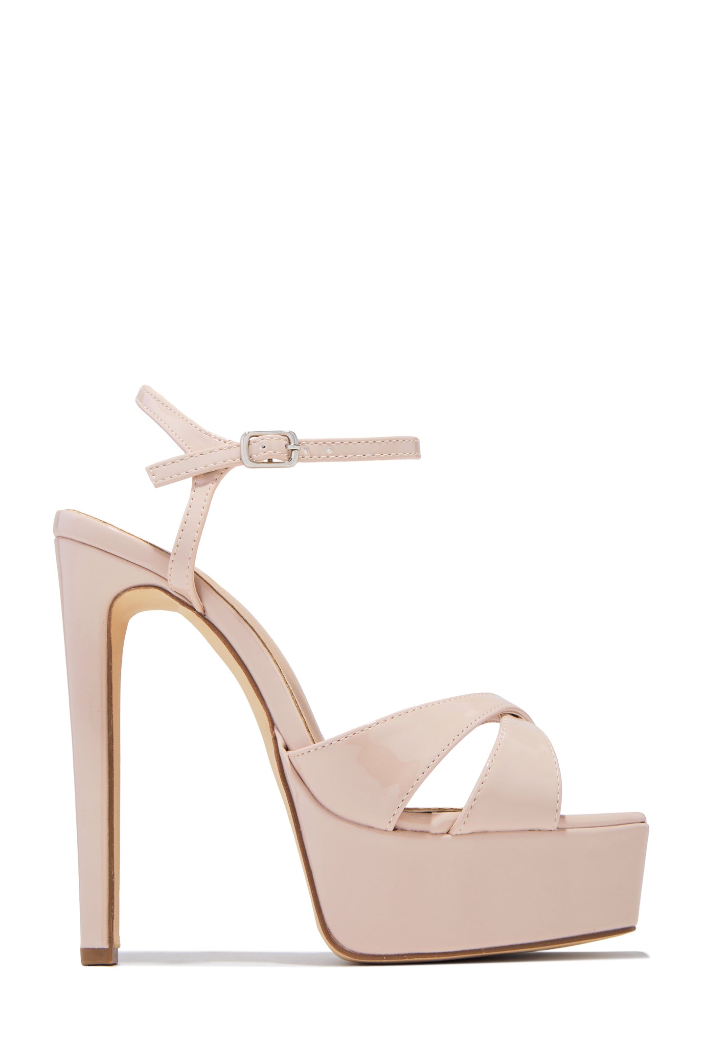 Hot Bombshell Platform High Heels - Nude