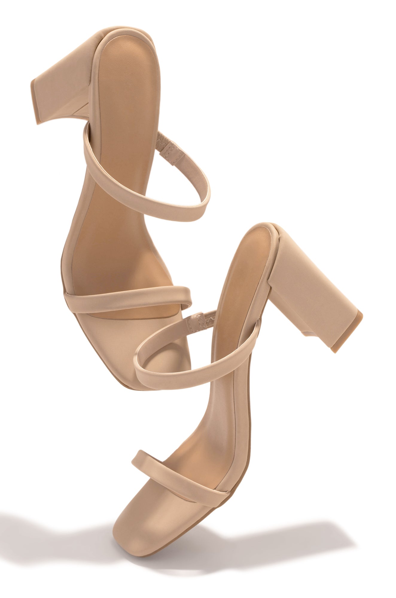 Summer Date Block Heel Mules - Nude
