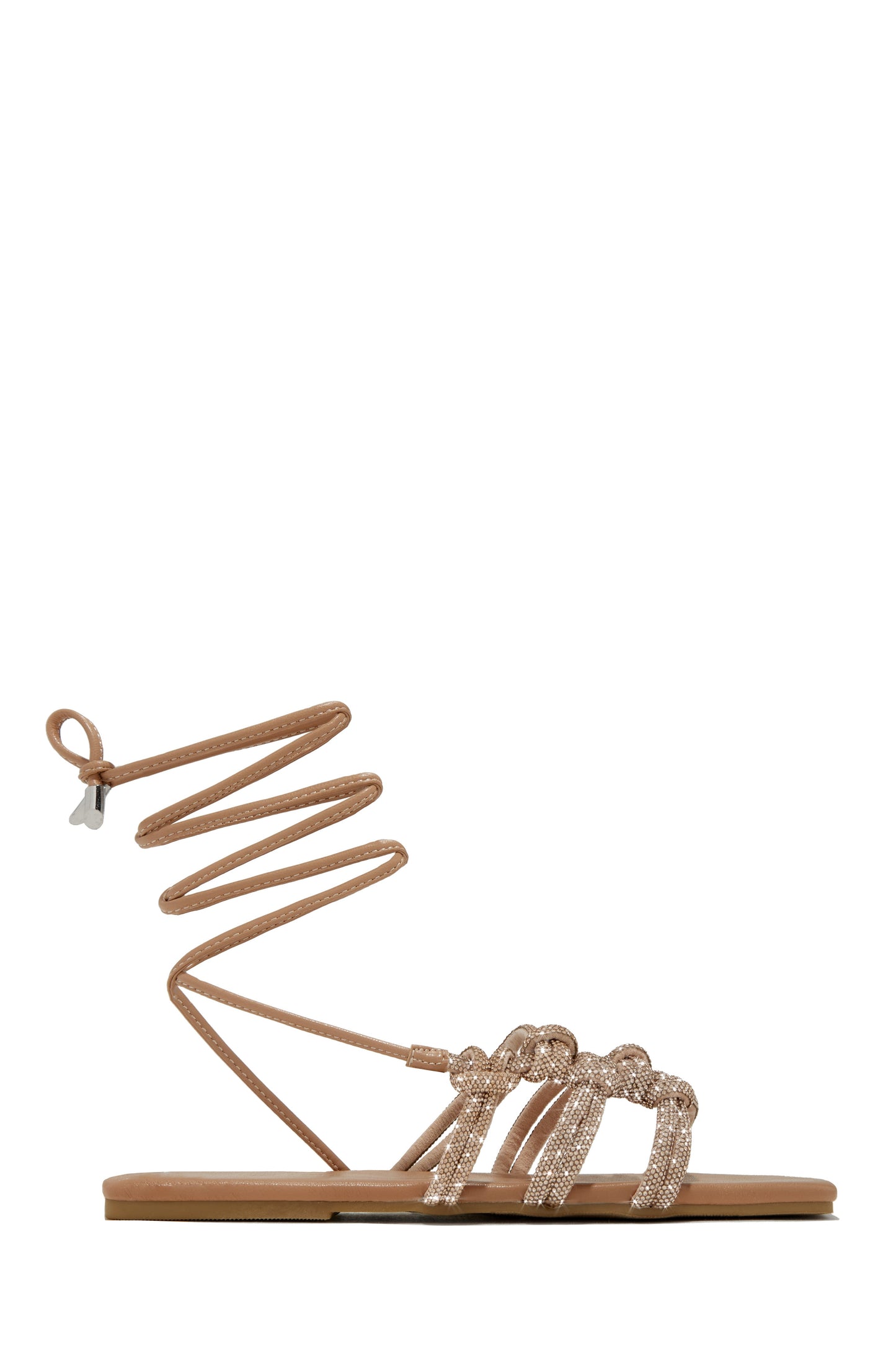 Ibiza Nights Embellished Lace Up Sandals - Denim
