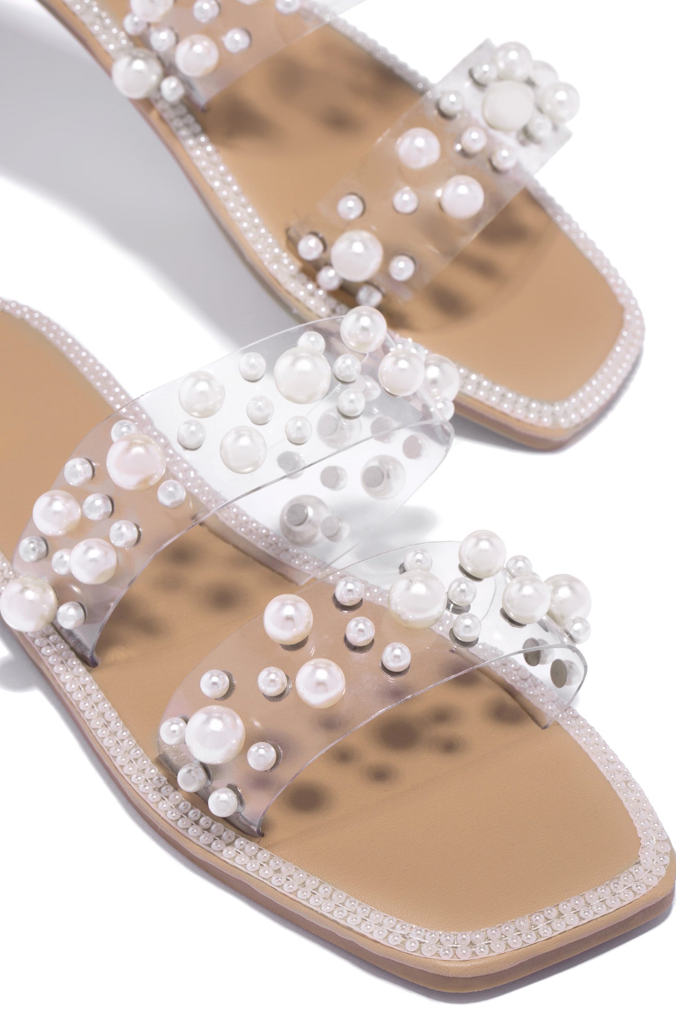 Audrey Slip On Faux Pearl Sandals - Pearl