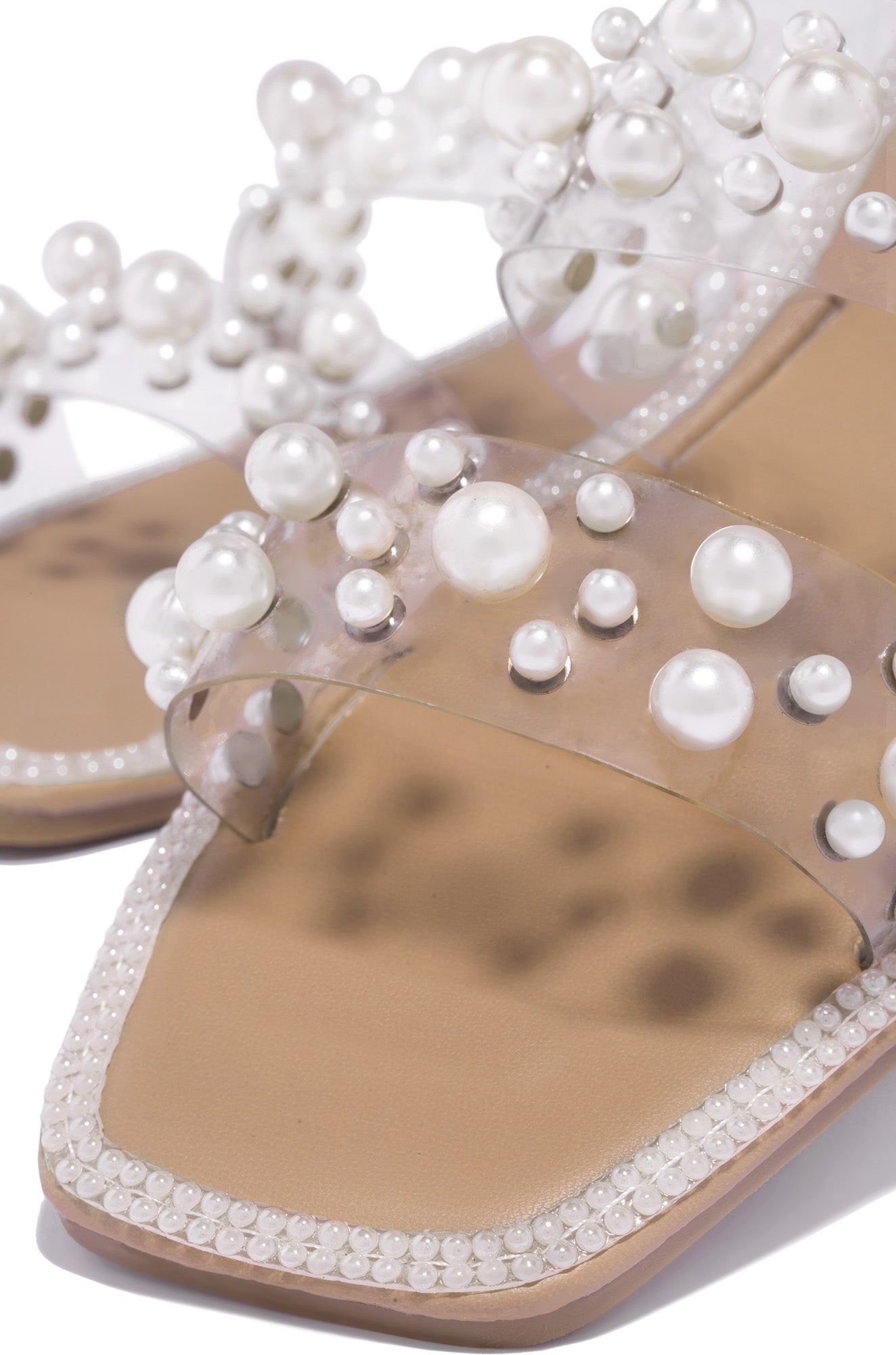 Audrey Slip On Faux Pearl Sandals - Pearl