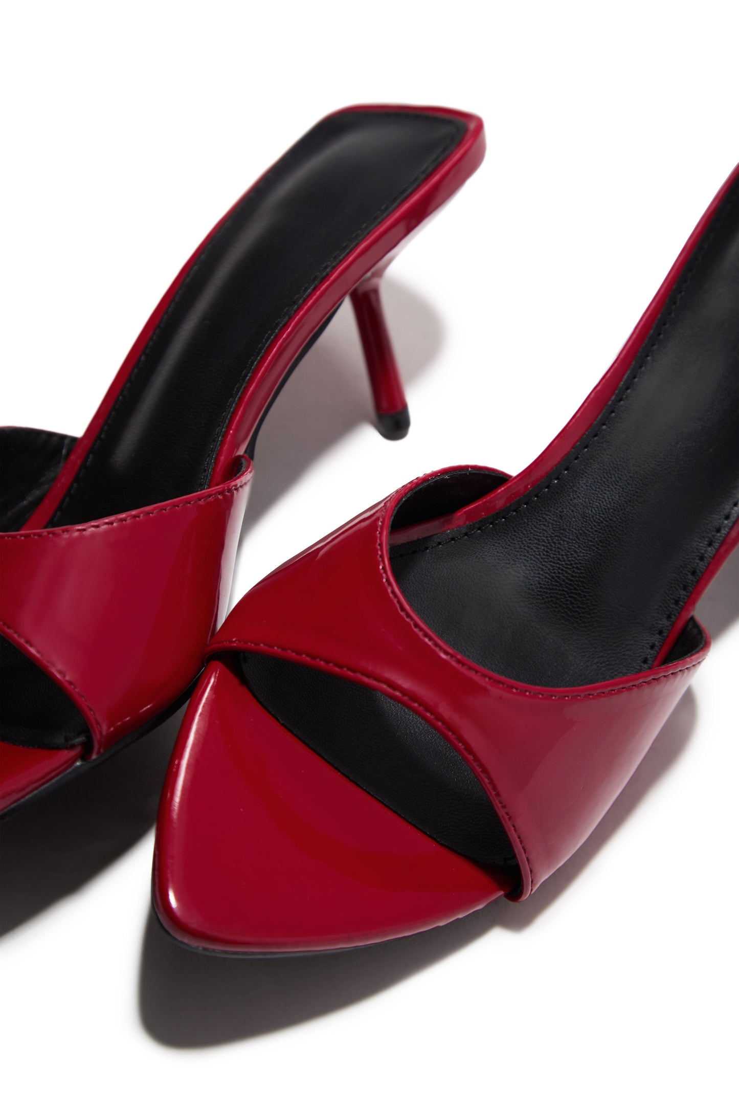 Myra Mid Heel Mules - Red