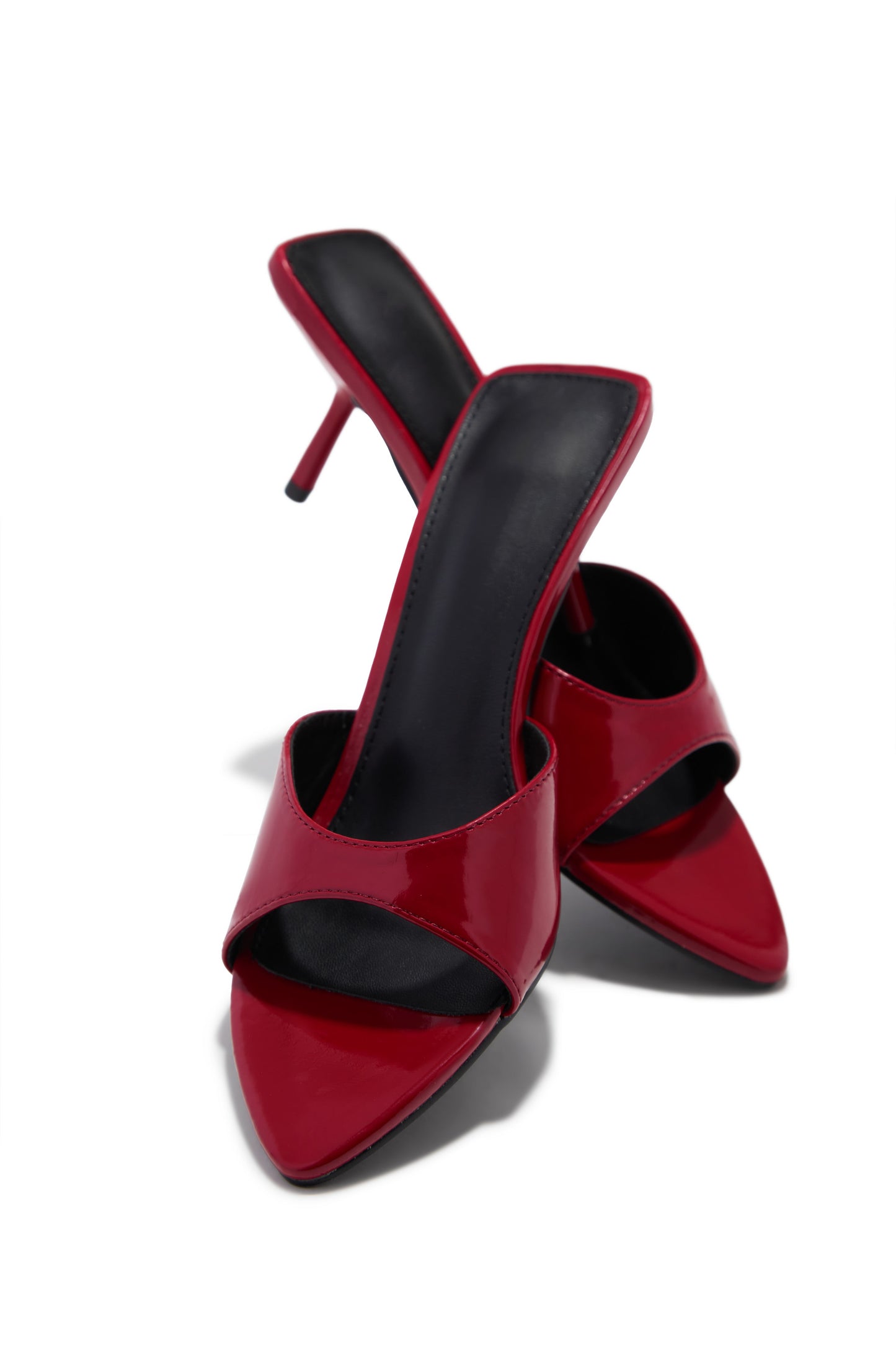 Myra Mid Heel Mules - Red