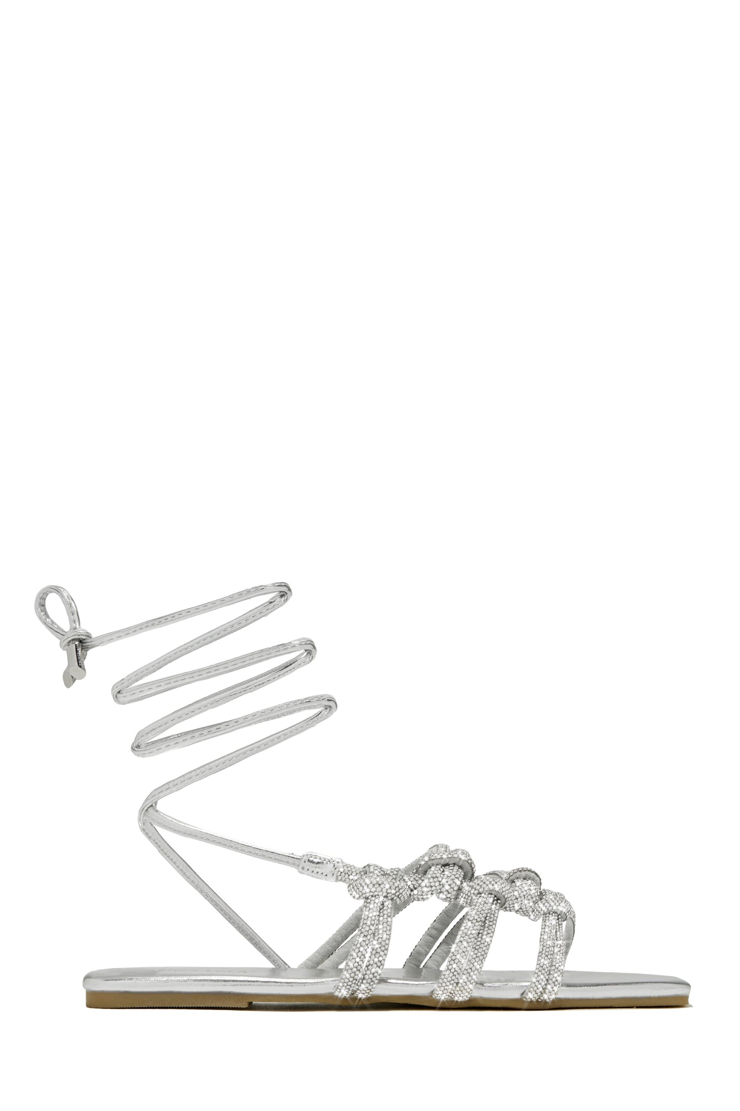 Ibiza Nights Embellished Lace Up Sandals - Denim