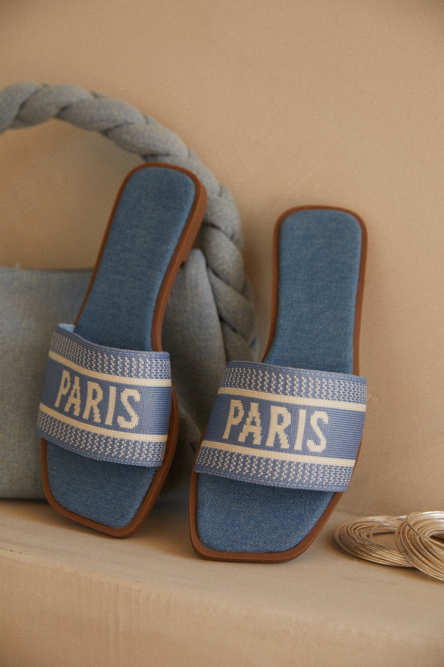 Travel Memories Slip On Sandals - Blue