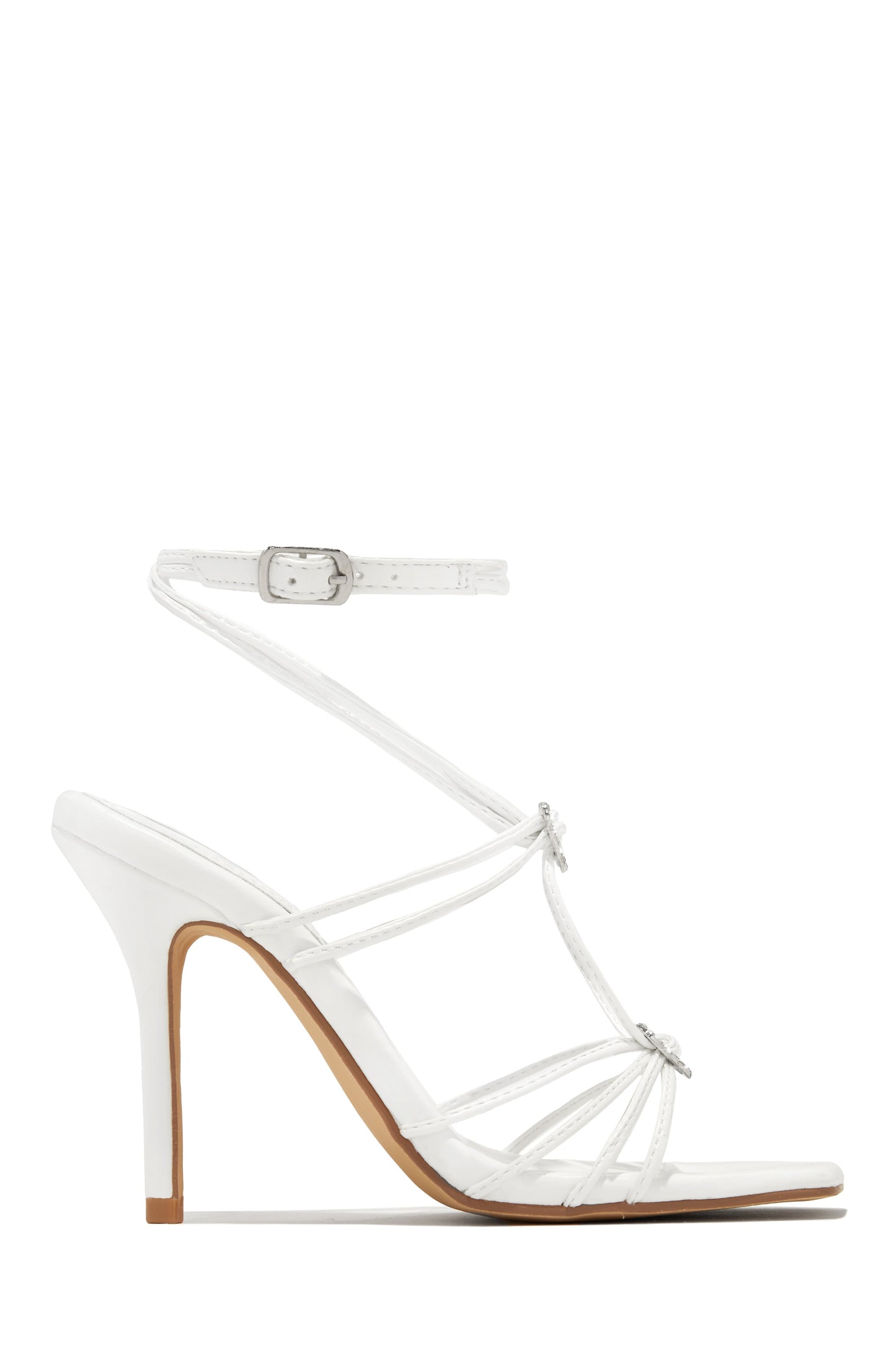 Lovestruck Embellished Strappy High Heels - White